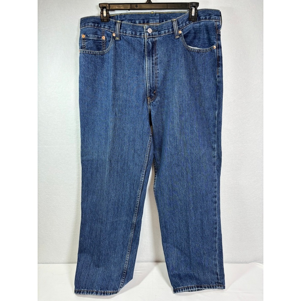 Levis 550 Relaxed Fit Jeans Mens 42x32 Blue Denim Medium Wash Tapered Leg